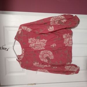 Floral Embroidered Blouse in Pink and Cream